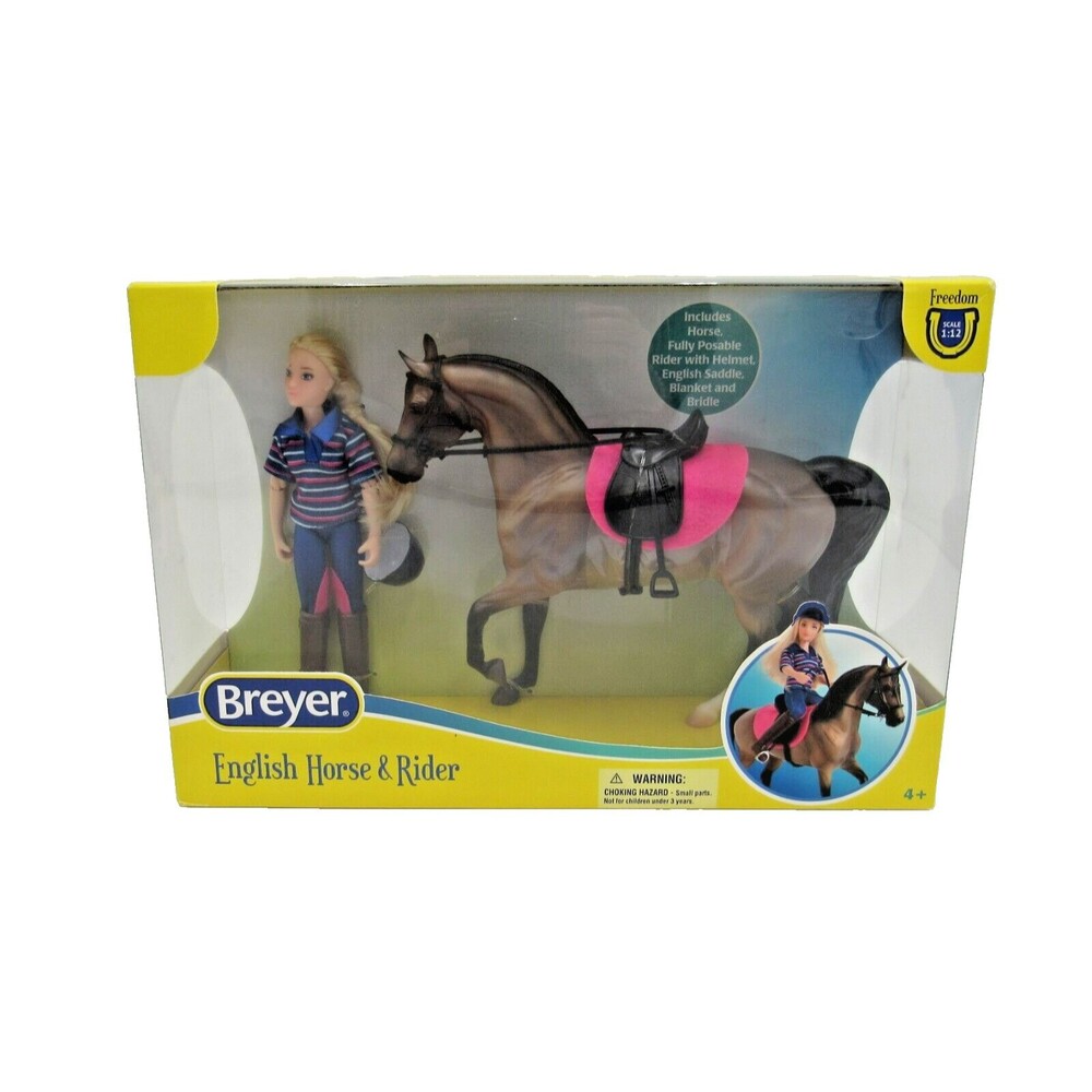 Breyer Classics Collection #61114 English Horse and Rider Blonde Girl Brown Pony
